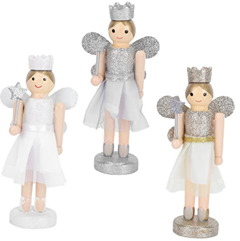 LABRIMP 3 Pz Ciondolo Schiaccianoci Mestiere Di Schiaccianoci Desktop Bambola Del Festival Bambola Ciondolo Albero Di Natale Giocattoli Per Bambini Burattini Di Natale Di Legno