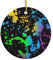 Weihnachtsbaumschmuck Regenbogen Aus Neon-Farbspritzern, Rund Runde Keramik Ornament Ideal Weihnachtsschmuck Multicolor Christbaumschmuck Anhänger Für Party Geschenke Hausdeko