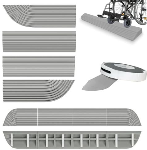 Türschwellenrampe Saugroboter Zubehör, Saugroboter Türschwellenrampe Für Xiaomi, Für Roborock, Für iRobot, Für Ecovacs, Rampe für Saugroboter und Rollstuhl, Flexibel anpassbar, Antirutsch