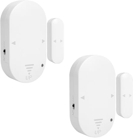 Cuteefun Alarma Puerta con Sirena, Sensor de Vibración de Rotura de Cristal de 2 Paquetes, 130dB Alarma Ventanas y Puertas, Alerta de Batería Baja, Sensor Apertura Puerta para el Hogar, Garaje