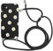 Kueqeay Coque avec Cordon pour iPhone 12 6,1 avec Motif Marguerite Noir Case, Aesthetic Silicone étui avec Collier Réglable Corde Souple TPU Antichoc Housse de Protection pour Femmes, 05