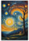 XFPMXC Poster artistico su tela, motivo: notte stellata, capanna innevata, albero alto, sogno, opera d'arte da parete, 30 x 45 cm