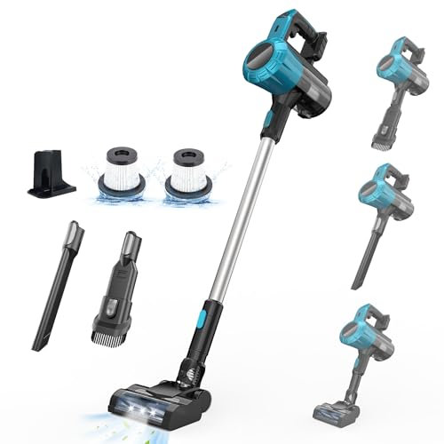 ikeborm Akku Staubsauger für Makita Akku 18V, 45000Pa 550W Staubsauger Kabellos mit HEPA-Filter×2 Handstaubsauger Akku für Tierhaare Hartböden Teppich (Ohne Batterie)