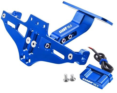 License Plate Frame For Yamaha WR125X WR125 X WR 125X 2012 2013 2014-2016 License Plate Holder Number Plate Frame Light Bracket Turn Signal(Blu)