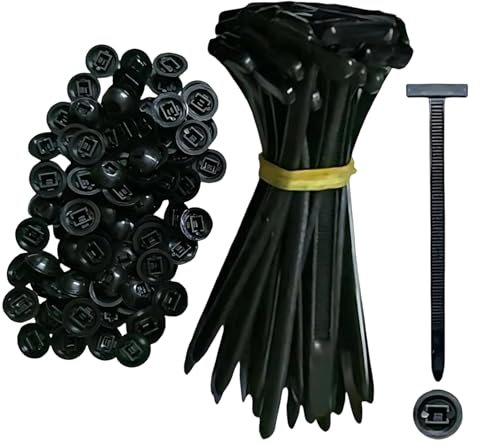 50 Pcs Cable Tie Holder, Black Cable Ties, Zip Ties for Car Repair, Cable Management, and Quick Fix Solutions, Ideal for Automotive and Household Use (Black)