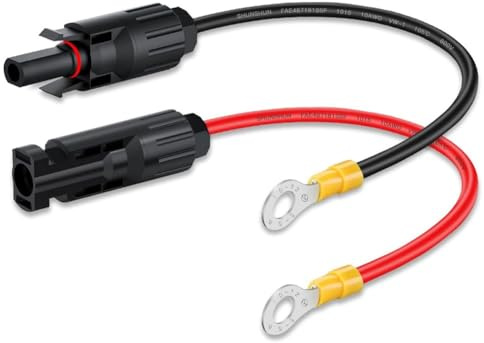 2X Solar Anschlusskabel für Batterieanschluss, wetterfestes und einfaches Stecksystem für Solaranlagen (50cm)