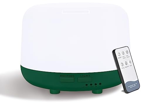 DIFFOFE Compact Essential Oil Diffuser 300ml with Remote Control | Easy-clean tank, 7-colour lighting, four timer settings and waterless auto shut-off for bedrooms and offices.