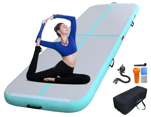 Bomsea Tumbling Matten-Turnmatte Airtrack Aufblasbare Turnmatte Gymnastikmatte Aufblasbar für Zuhause Air Matte Turnen (2M/3M/4M/5M/6M zur Auswahl)