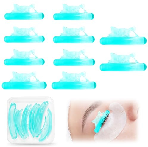 10 Stück Selbstklebende Wimpernlifting Pads, Selbstklebend Siliconpads Wimpernlifting-Set 5 Größen, Wiederverwendbar Silikon Lash Lifting Pads, für Alle Augenformen, Hause und Im Salon (Grün)