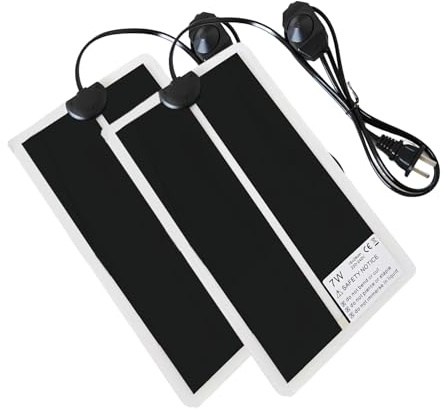 Tapis Chauffant pour Terrarium, 15 x 28 cm, Réglable de 0 à 35 Degrés, Tapis Chauffant pour Reptiles, Amphibiens et Petits Animaux, Surface Résistante à l'Eau, Fiche Européenne, 7W, 220V-240V