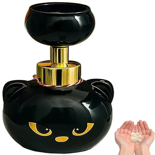 OuryTech Schaumspender, Cat Paw Foam Soap Dispenser, 2026 Black Kitty Foaming Pump Bottle mit Pfotenförmigem Schaum, Seifenspender mit Black Cat Paw Print