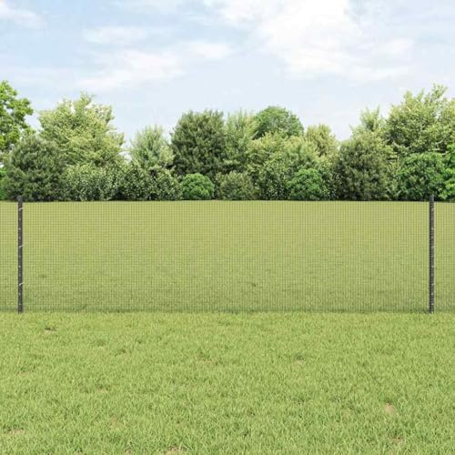 QJBSAVVA Maschendrahtzaun 500 x 0,60 m Anthrazit Gartenzaun Stahl pulverbeschichtet Modernes Design Flexibel & Rostfrei für Garten Terrasse Grundstück