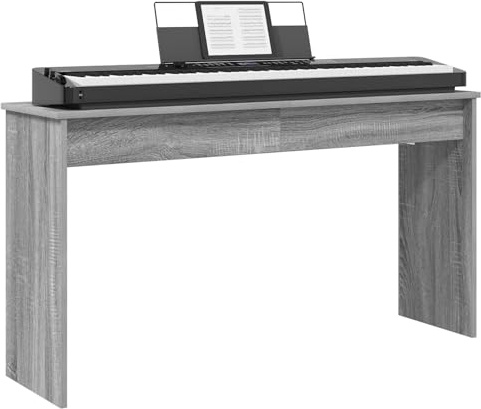 vidaXL Klavierständer Graues Sonoma 120 x 32 x 64 cm Holzwerkstoff, Moderner, robuster Holz-Keyboard-Ständer, praktischer Klavierhalter, Wohnraum-Music-Accessoire, Studio-Instrument