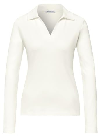 Street One Damen Poloshirt (DE/NL/SE/PL, Numerisch, 44, Regular, Regular, Off White)