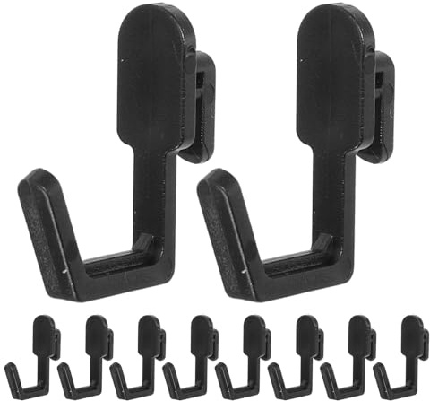 UKCOCO 10 Stück Schwarze Kunststoff Lochwandhaken mit Starker Tragfähigkeit und Abgerundeten Spitzen für Küchen und Werkzeug Wandorganizer