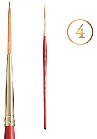 Princeton Series 4050 Synthetic Sable Watercolor Brushes 4 short handle liner