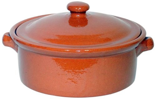 Amazing Cookware SB116 Natural Terracotta 2 Litre, Round Casserole Dish, 24cm, Brown