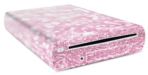 Autocollant Compatible avec Nintendo Wii U Konsole Sticker Film Autocollant Rose Paillettes Look Brillant