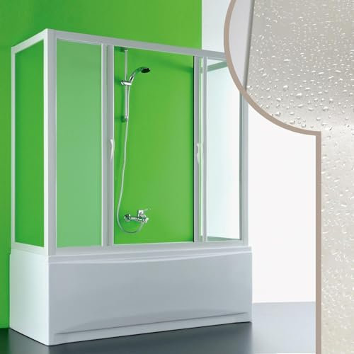 Cabine douche 3 côtés Pare-Baignoire 90x180x90 CM en acrylique mod. Plutone 2 avec ouverture centrale