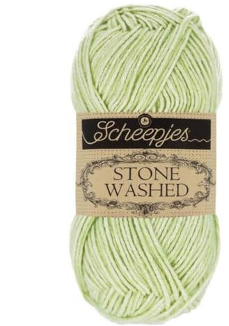 Scheepjes 1664-819 Stone Washed Baumwolle Garn, 78% 22% Acryl, 819 New Jade, 1x50g