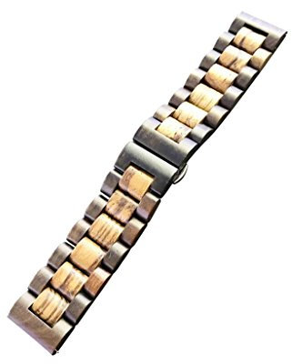 Sharplace 22m Uhr Armband aus Holz Gliederarmband Uhrband für, Braun