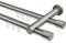 Interdeco Edelstahl Optik Innenlauf Gardinenstange 20 mm Ø doppelläufig Platon Santo, 360 cm