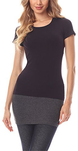 Merry Style Damen Verlängerungsgurt für Hemden T-Shirts Nierenwärmer Minirock MS10-202 (Dunkelmelange, XL)
