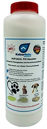 KaiserRein AUFSAUG FIX Granulat Haustier 1 L zum binden von Flüssigkeiten mit Geruchsneutralisierer bei Hundeurin, Katzenurin, Tierurin, Durchfall, KOT, Erbrochenem, Tiergeruch Flüssigkeitabsorber