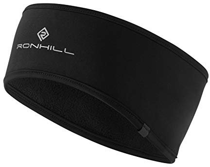 Ronhill Unisex Wind-block Headband, All Black, M L UK