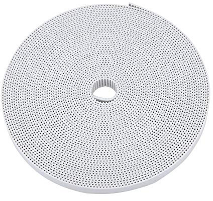 ASHATA Zahnriemen für 3D-Drucker, 10M White Open Zahnriemen für 10 mm breite PU-3D-Drucker, geeignet für Förderbänder, Bergbaumaschinen, Autos usw.