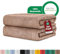2er Pack Frottier Saunatücher Set 80x200 cm 100% Baumwolle, 2X Saunatuch, Strandtuch XXL Sandstone