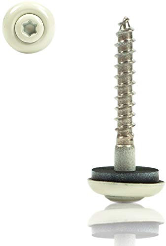 Spenlgerschrauben RAL 9010 reinweiß 4,5x35 mm á 200 Stück/Packung 2-tlg. mit EPDM Dichtscheibe & TX20 Antrieb, Torx Spengler Schrauben selbstdichtend mit Linsenkopf
