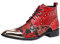 Wuf Stivali da cowboy da uomo stivaletti in pelle punk western borchie metallo, Colore: rosso, 42 EU