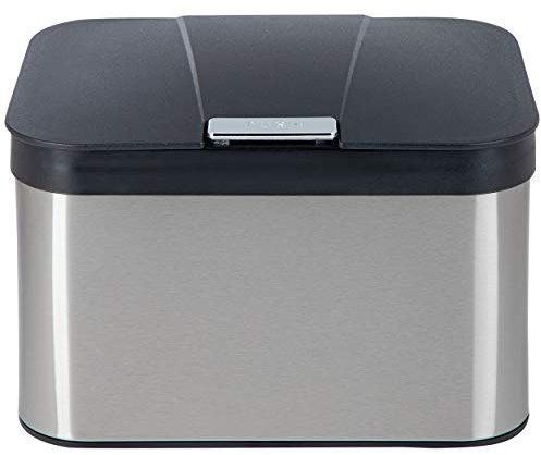ONVAYA® Poubelle à Compost pour la Cuisine - Poubelle à Compost avec Couvercle - Poubelle en Acier Inoxydable pour déchets organiques - Poubelle Bio - 4,3 litres (Acier Inoxydable Argent)