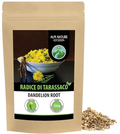 Alpi Nature Radice di Tarassaco per Tisana 250g, Radice di Tarassaco Essiccata e Tagliata