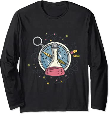 Chemistry Science Beaker Retro Cute Bunsen Burner Laboratory Long Sleeve T-Shirt