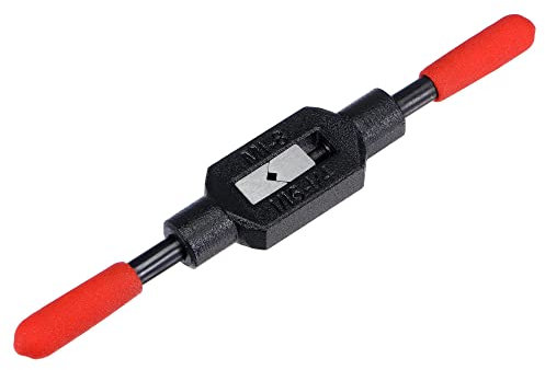 sourcing map Adjustable Tap Wrench Handle for 1/16-1/4 (UNC/UNF) / Metric M1-M8 Taps, Thread Tap Holder Reamer Hand Tapping Tool for Machinist Repair with Plastic Dipped Handle