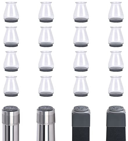 OSDUE Silicone Chair Leg Caps,16pcs Silicone Chair Leg Protectors with Felt Pads,Stool Leg Protection Caps for Protecting Floors from Scratches(1.5cm-2.5cm)