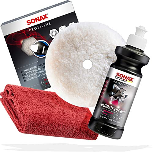 detailmate ULTIMATE CUT Polier Set SONAX Polituren passend für SPTA 125mm Exzenter Poliermaschine 15mm 750W DA502 DAPSET-EU, Akku Polierer 20V CODDAP LD502, Rotation Schleifmaschine 1200 Watt SPTA0020