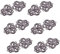 WANDIC Strickjacke-Clips, 6 Paar Vintage Swirl Flower Cape-Verschlüsse Zum Aufnähen von Haken Und Ösen, Umhangverschlüsse Für Pullover, Schal, Gewehr Schwarz