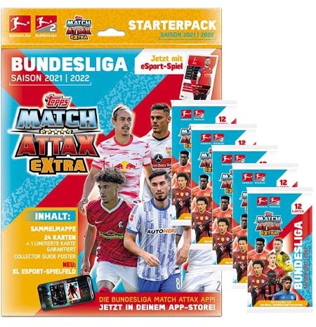 Topps Match Attax Extra Bundesliga Saison 2021/22 (Starterpack + 5X Sammeltüten)