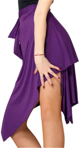 Jupe De Danse Latine Adulte À Lacets Pratique Latine Robe De Danse Triangle Irrégulier Tablier Jupe Femme Salle De Bal Samba Tango Cha-Cha Scène Performance Costume,Violet,M