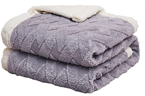 Hayisugal Flauschige Sherpa Kuscheldecke - hochwertige Schafdecke, super weiche Fleecedecke als Sofadecke, Tagesdecke oder Wohndecke Couchdecke Sofa überwurfdecke, Hellgrau, 200 x 230cm