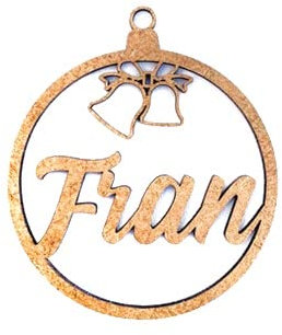 Personalisierte Weihnachtskugel aus Holz nit Namen, graviert. Kugeln, um den Weihnachtsbaum zu personalisieren