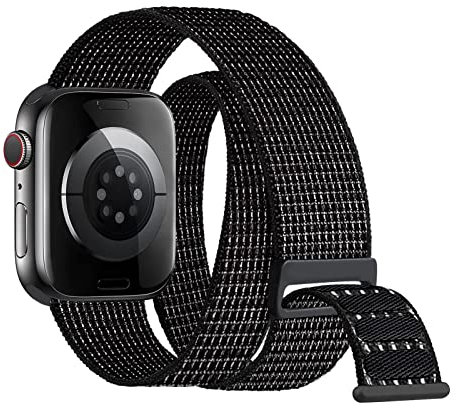 Doppio giro intrecciato Solo Loop per Apple Watch Strap 38mm 40mm 41mm 42mm 44mm 45mm 49mm, Nylon, Senza pietre preziose