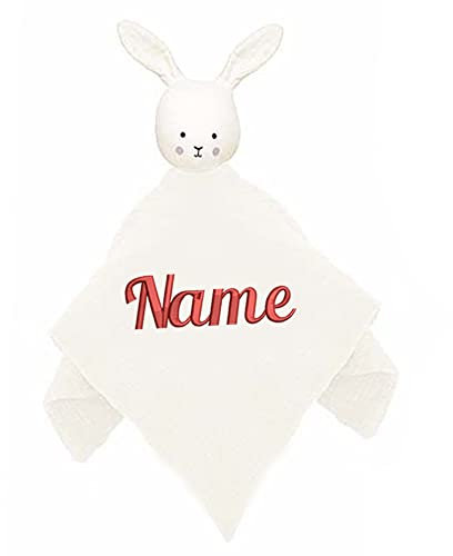 Elefantasie Baby Schnuffeltuch aus Musselin mit Namen bestick Hase