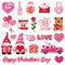 Whaline 40 Stück Valentinstag dicke GelAufkleber niedliche HerzLiebesRosenb?rZwerg FensterGelAufkleber wiederverwendbar Happy Valentine's Day Fensteraufkleber für Zuhause Klassenzimmer