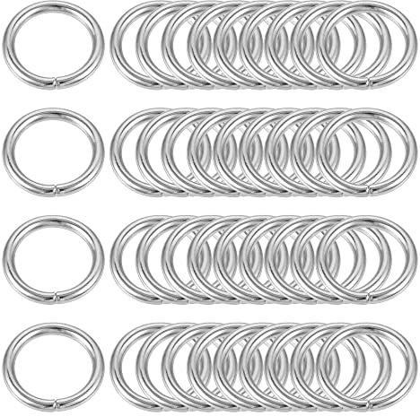 sourcing map 40 Stück Metall O Ringe 10mm(0.39) Innendurchm. 1.6mm Dicke Mehrzweck Ungeschweißte O Ring Schnalle für Handwerk Gürtel Geldbörse Handtasche Herstellung Hardware Silber Ton