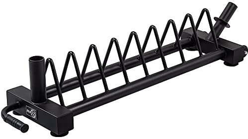 RIP X Portable Horizontal Bumper Plate Trolley Rack with Barbell and Fractional Weight Storage