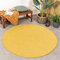 FRAAI | Home & Living In- & Outdoor Teppich Rund - Costa Ockergelb - Wetterfest - Polypropylen - Flachgewebe - Balkon, Garten/Terrasse - Terrasse - Rug